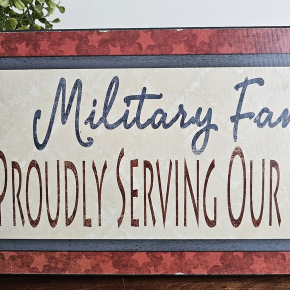 Military Family Proudly Serving Our Country Wooden Patriotic Sign Home Decor - Picture 4 of 11